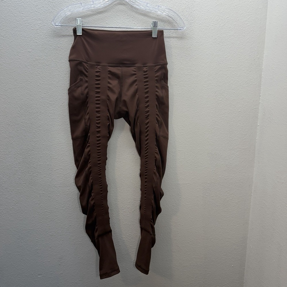 Sweetflexx- Women's Brown Hi-Rise‎ Full length Resistance Leggings, Size 4 Gym